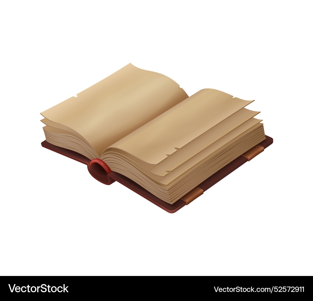 Ancient book for game with open old paper pages Ancient book for game with open old paper pages vector image