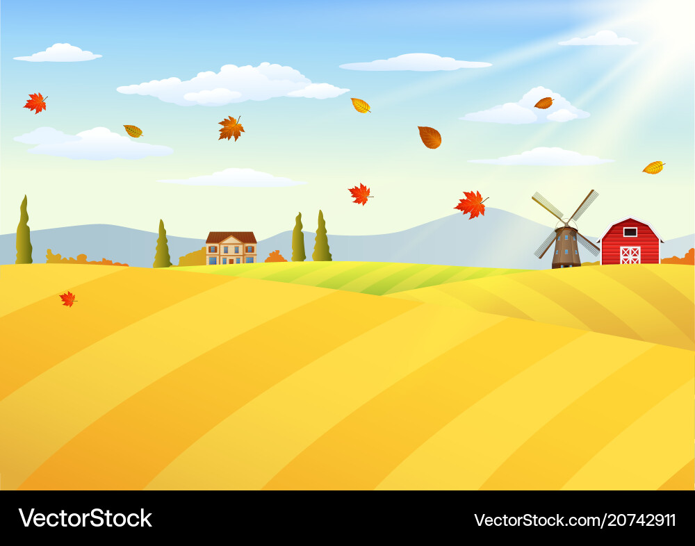 Bauernlandschaft im Herbst Bauernlandschaft im Herbst vektorbild
