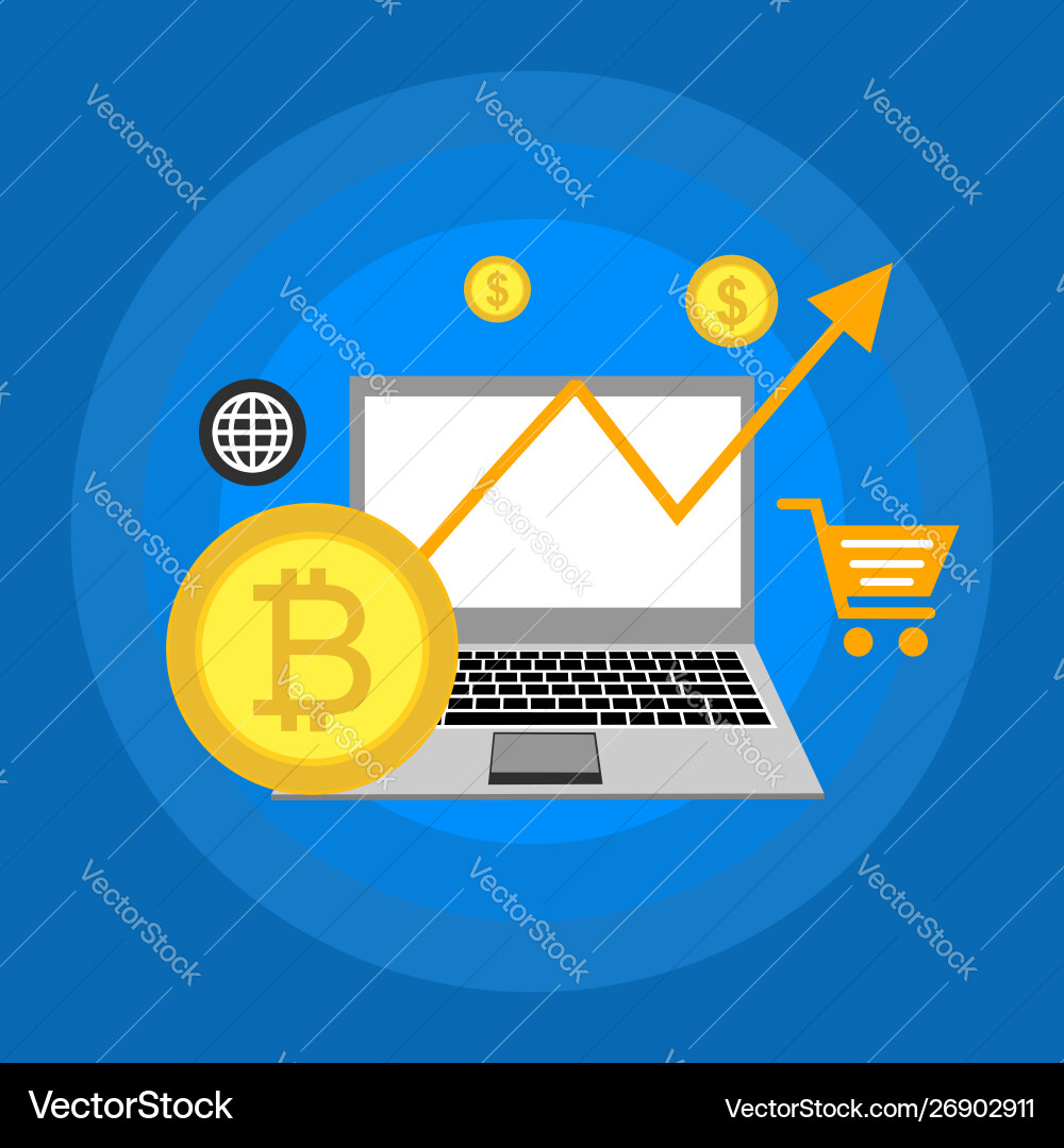 Blockchain scheme mining crypto currency server Blockchain scheme mining crypto currency server vector image