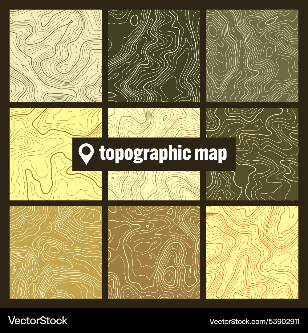 Bunte topographische Karte mit Konturlinien Bunte topographische Karte mit Konturlinien vektorbild