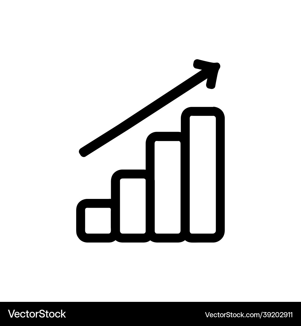 Chart with bars line icon Vector Image