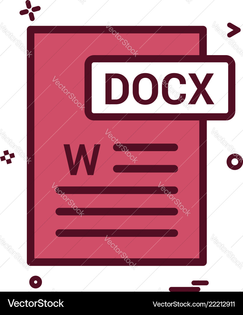 Docx file format icon design Docx file format icon design vector image