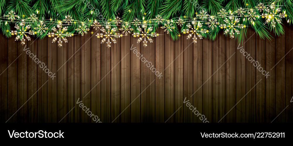 Fir Zweig mit Neonlicht und goldenen Girlanden Fir Zweig mit Neonlicht und goldenen Girlanden vektorbild
