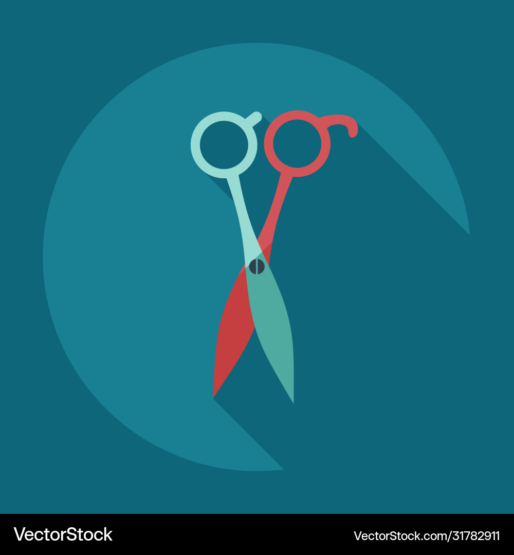 Flat modern design with shadow icons scissors vector image