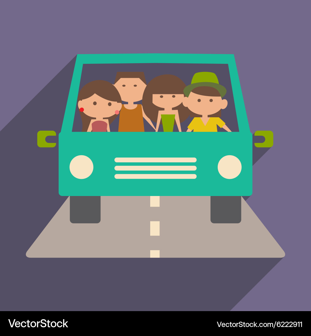 Flat with shadow icon and mobile application vector image