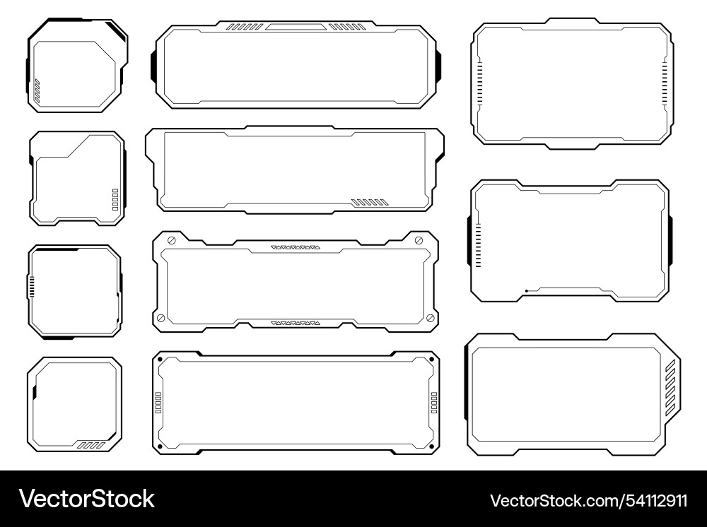 Futuristic Control Panel UI Elements Vector Image