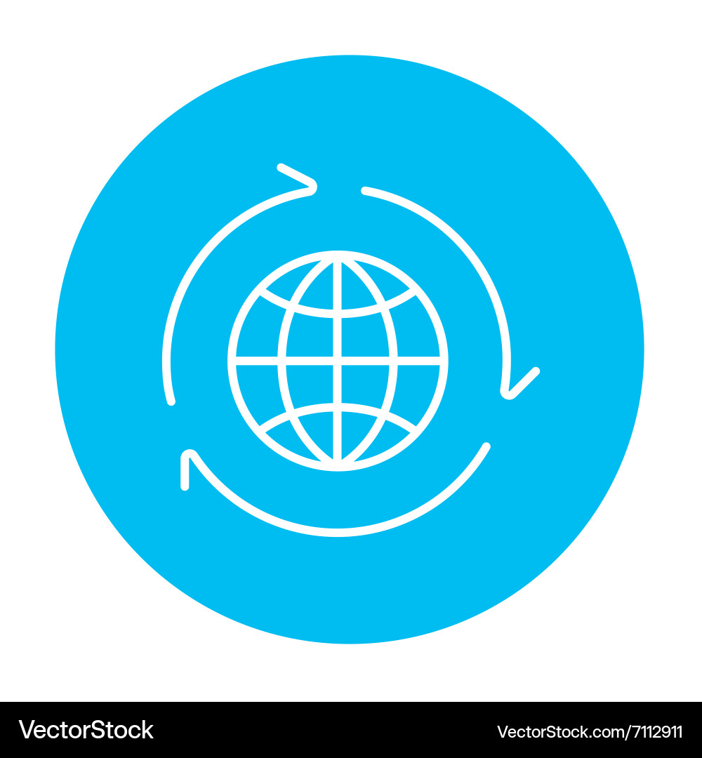 Globe with arrows line icon vector image