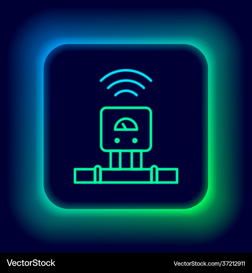 Glowing neon line smart sensor system icon Glowing neon line smart sensor system icon vector image