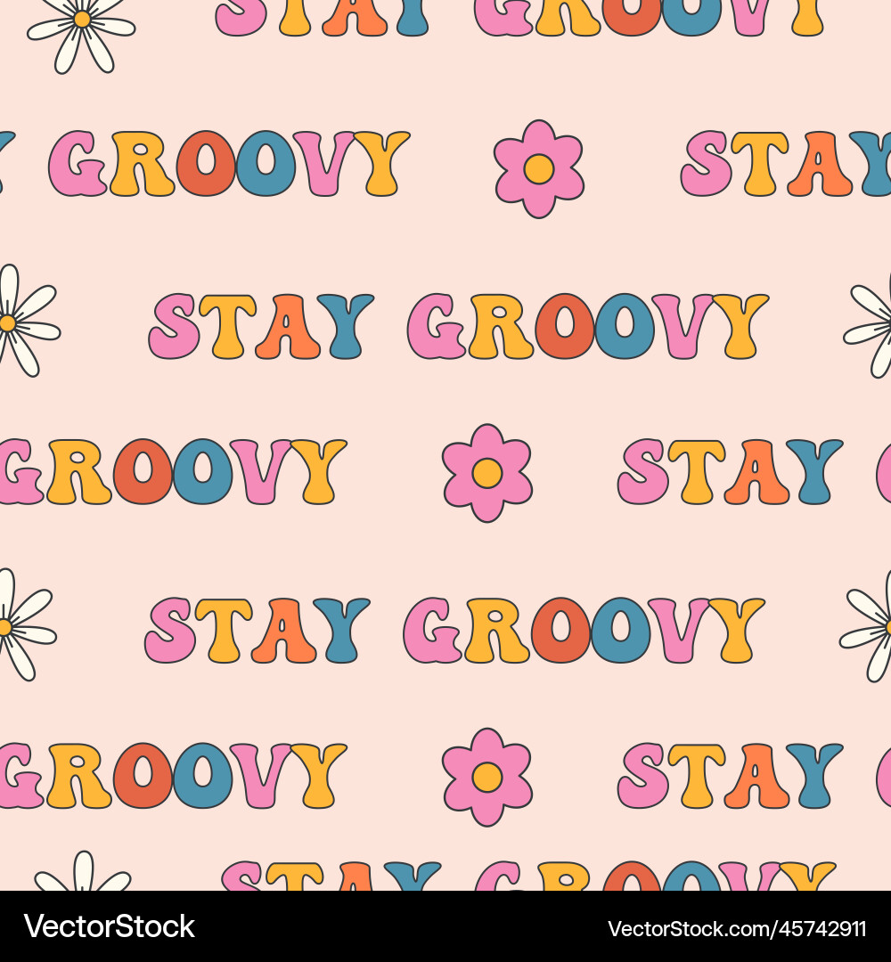 Groovy seamless pattern Vector Image