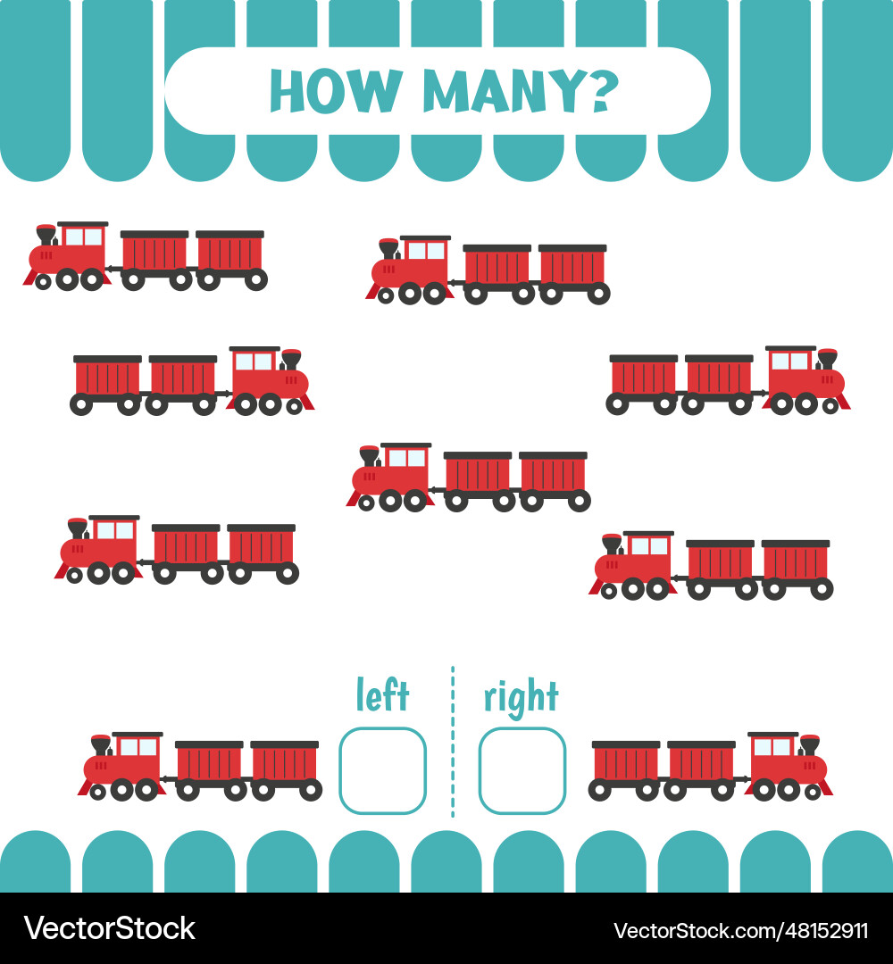 How many trains learning left and right direction vector image