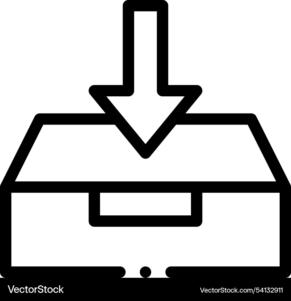Inbox icon thin linear style design isolated Inbox icon thin linear style design isolated vector image