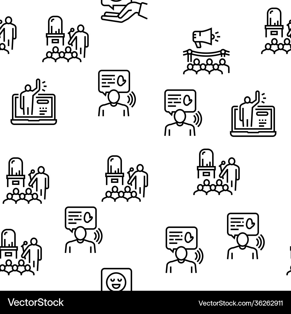 Introduction speech seamless pattern Introduction speech seamless pattern Vector Image