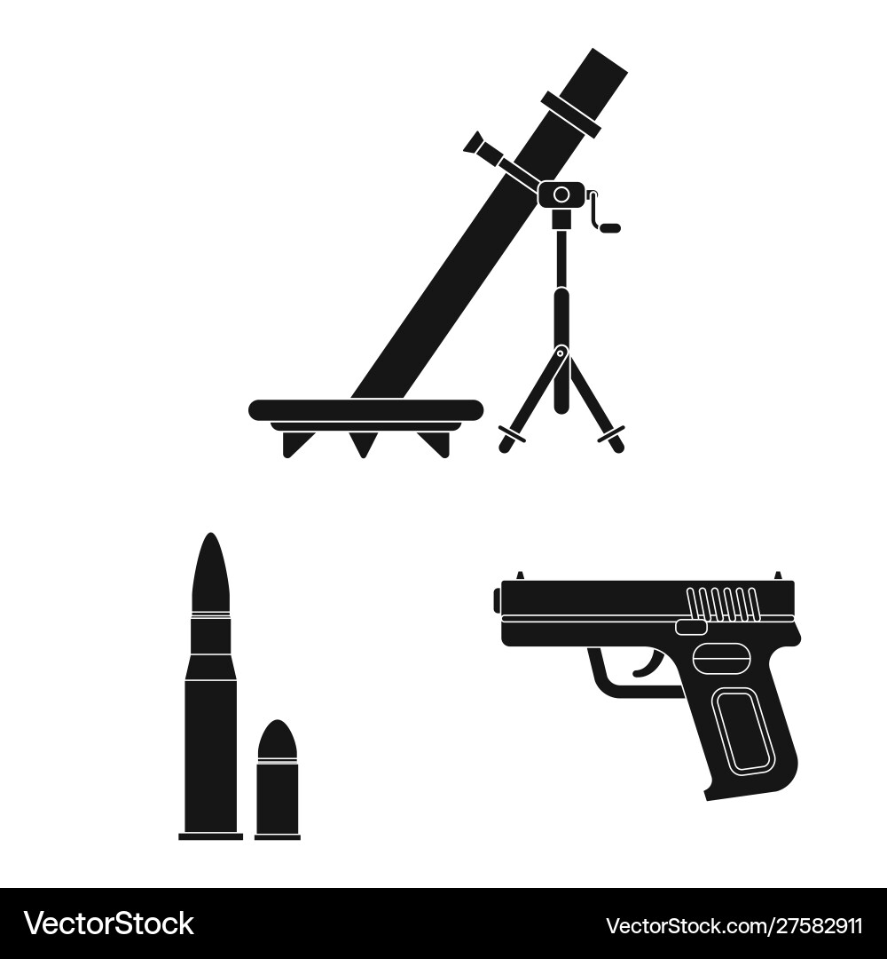 Isolated object weapon and gun logo collection Isolated object weapon and gun logo collection vector image