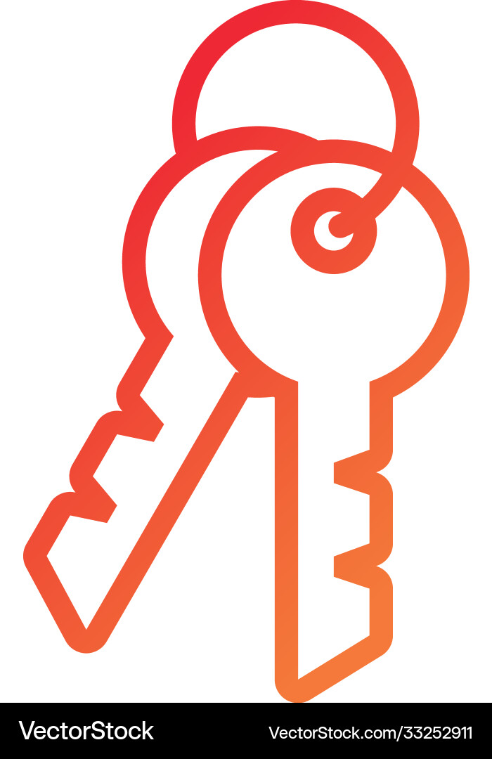 Key door security data gradient style icon Vector Image