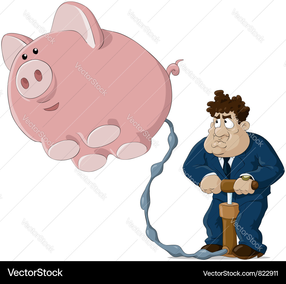 Man and pig vector image