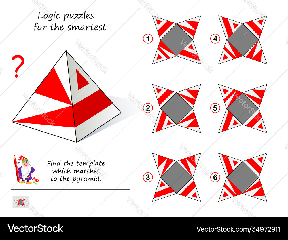 Pyramid Logic Puzzle Game vector image