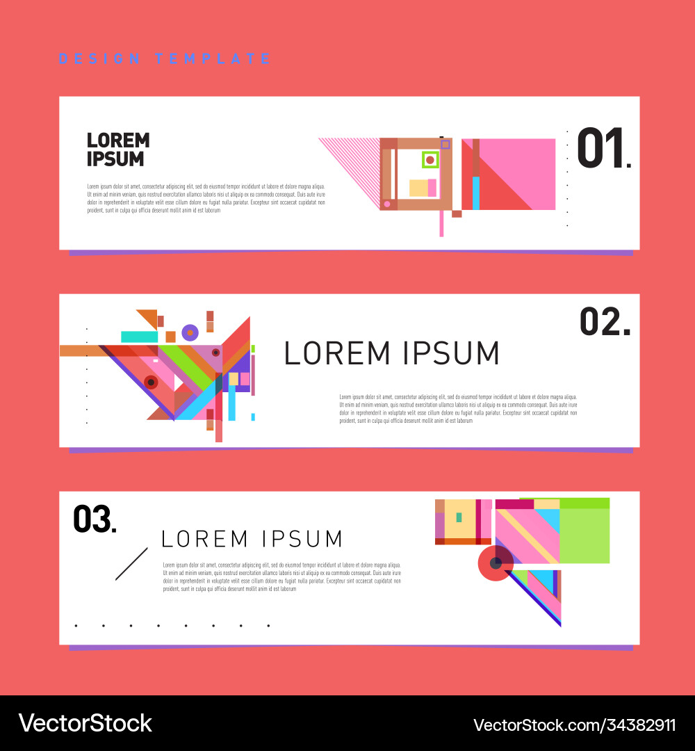 Set abstract banner web design template retro Set abstract banner web design template retro vector image