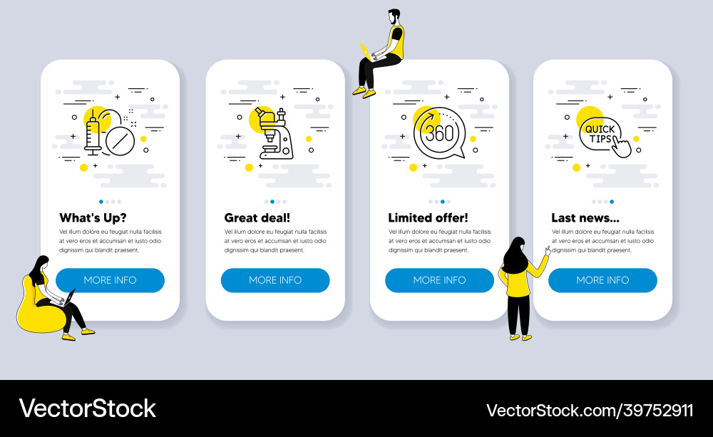 Set of science icons related to 360 degrees Set of science icons related to 360 degrees vector image