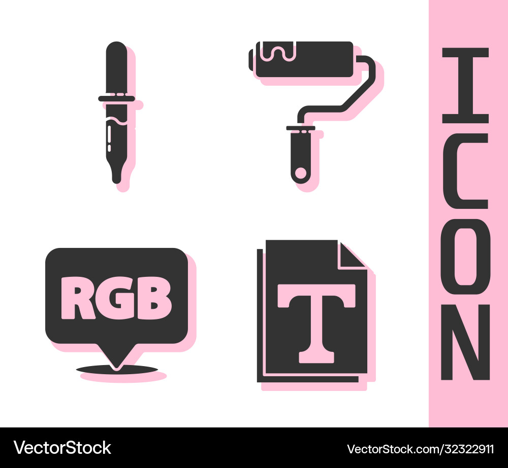 Set text file document pipette speech bubble vector image