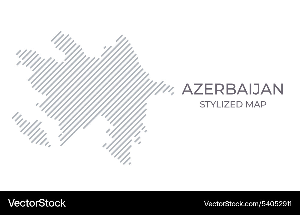Stylized linear map of azerbaijan in minimalistic Vector Image