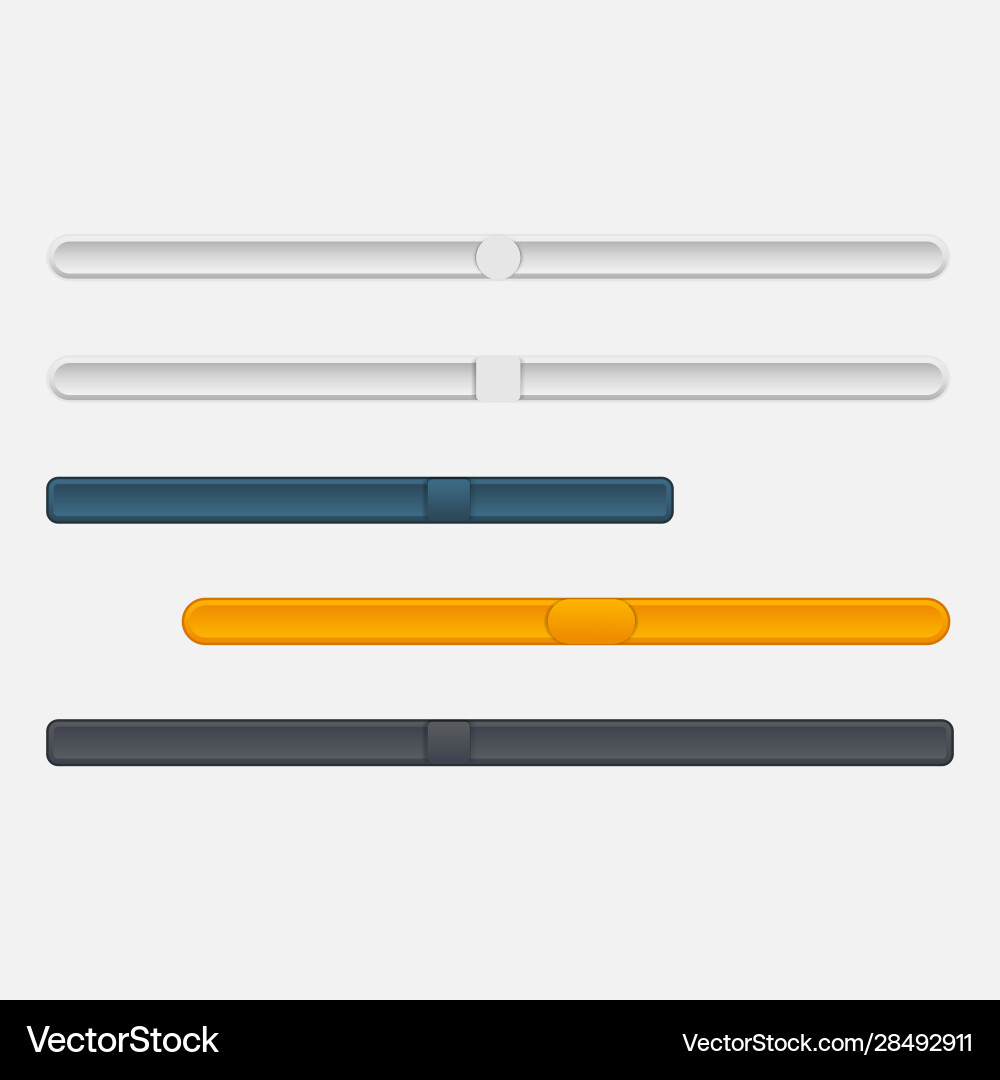 Ui slider button set Vector Image