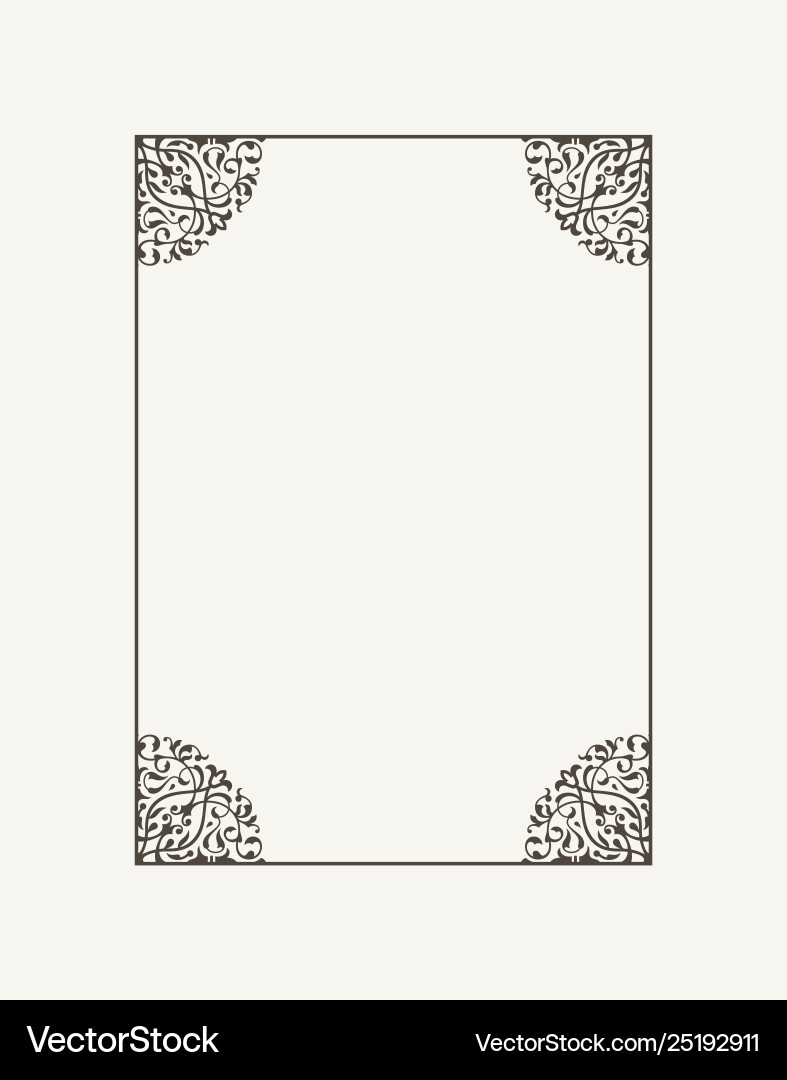 Vintage calligraphic frame black and white Vintage calligraphic frame black and white vector image