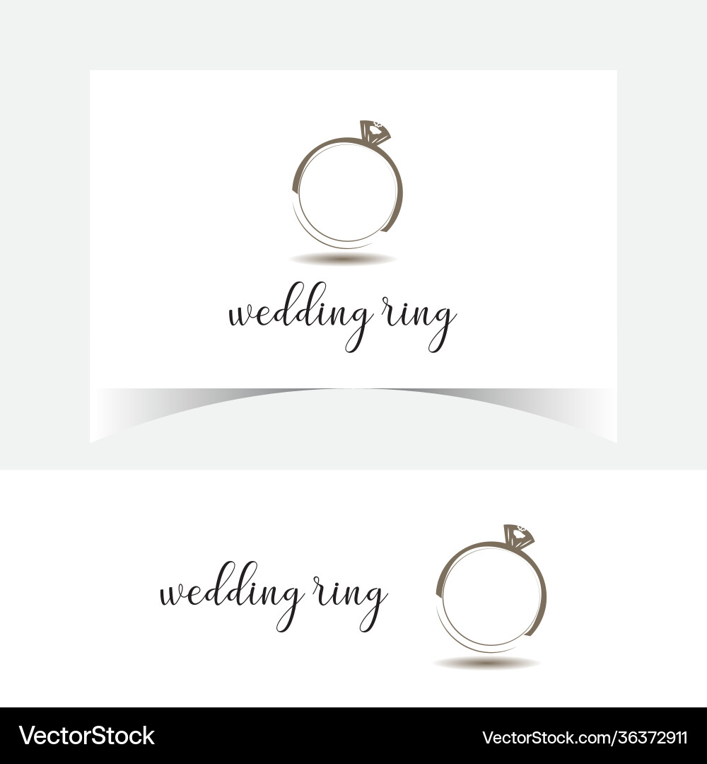 Wedding ring logo design template Vector Image