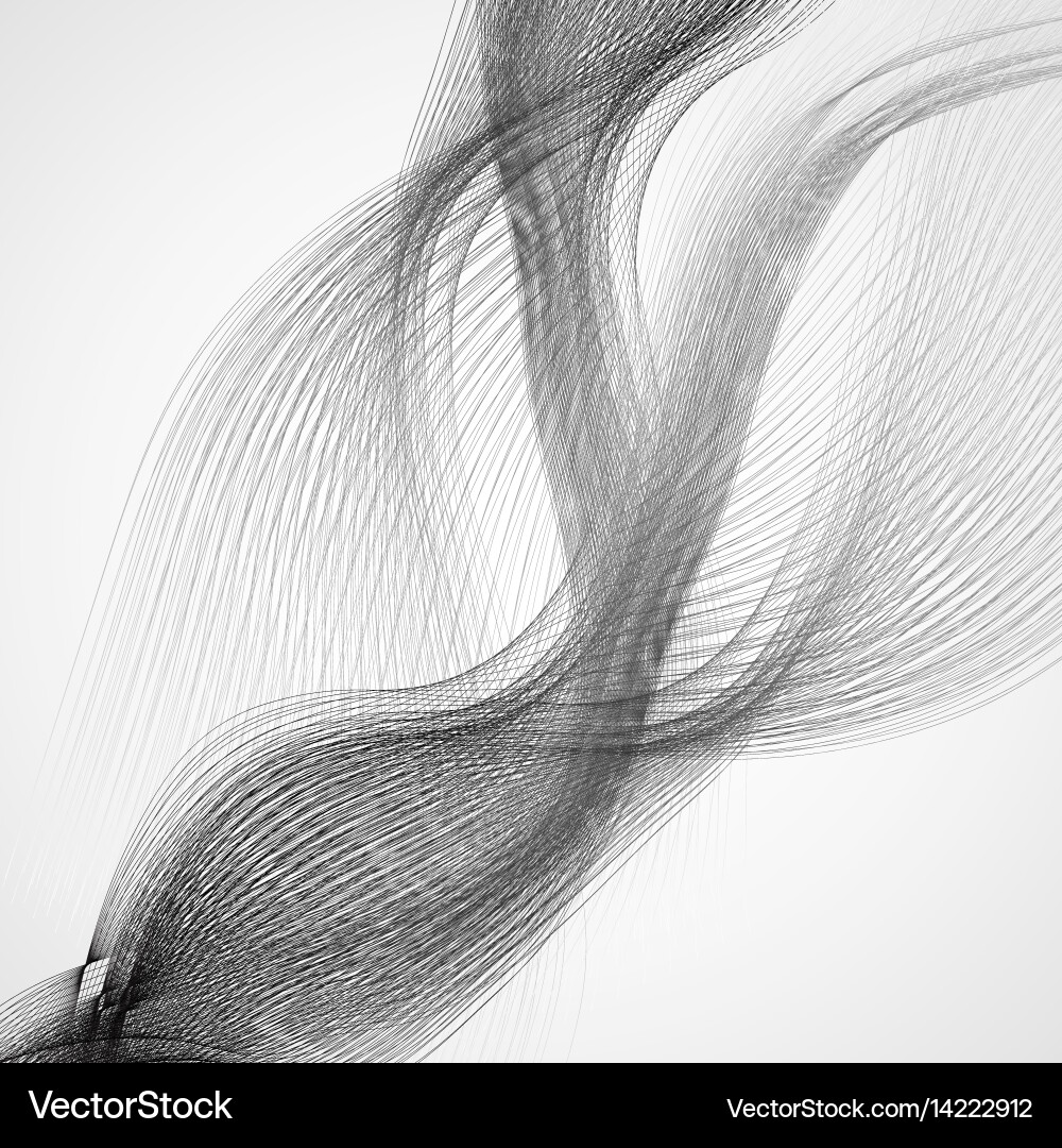 Abstract background with gray waves lines Vector Image