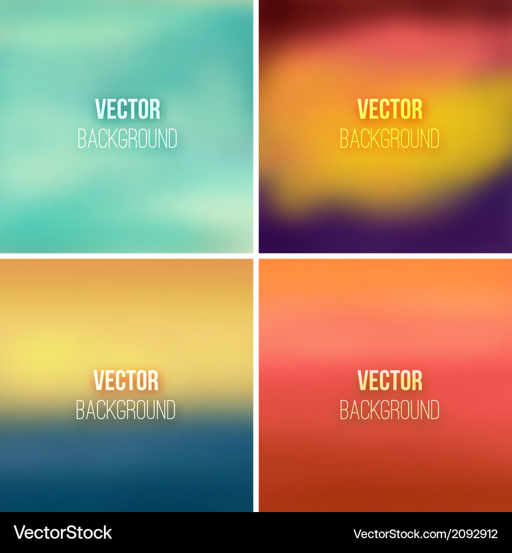 Abstract Blurred Backgrounds - Colorful Set vector image
