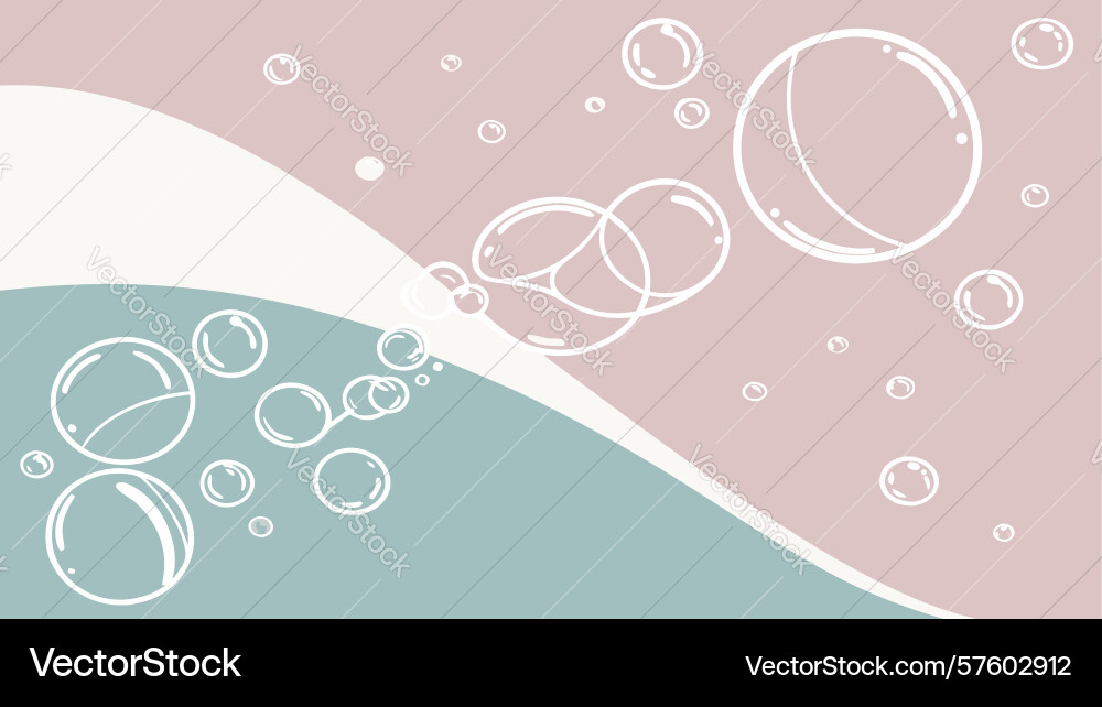 Abstract bubbles and waves background design vector image