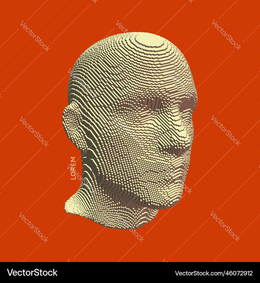 Abstract digital human head constructing from Abstract digital human head constructing from vector image