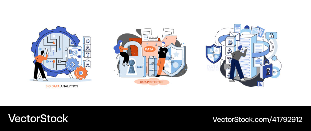 Big data analytics platform management vector image