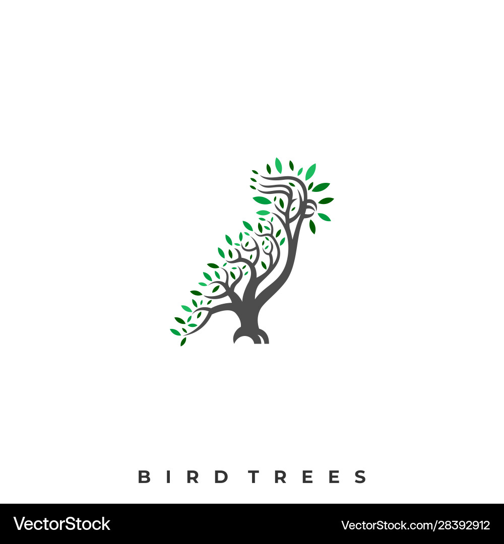 Bird tree template Vector Image