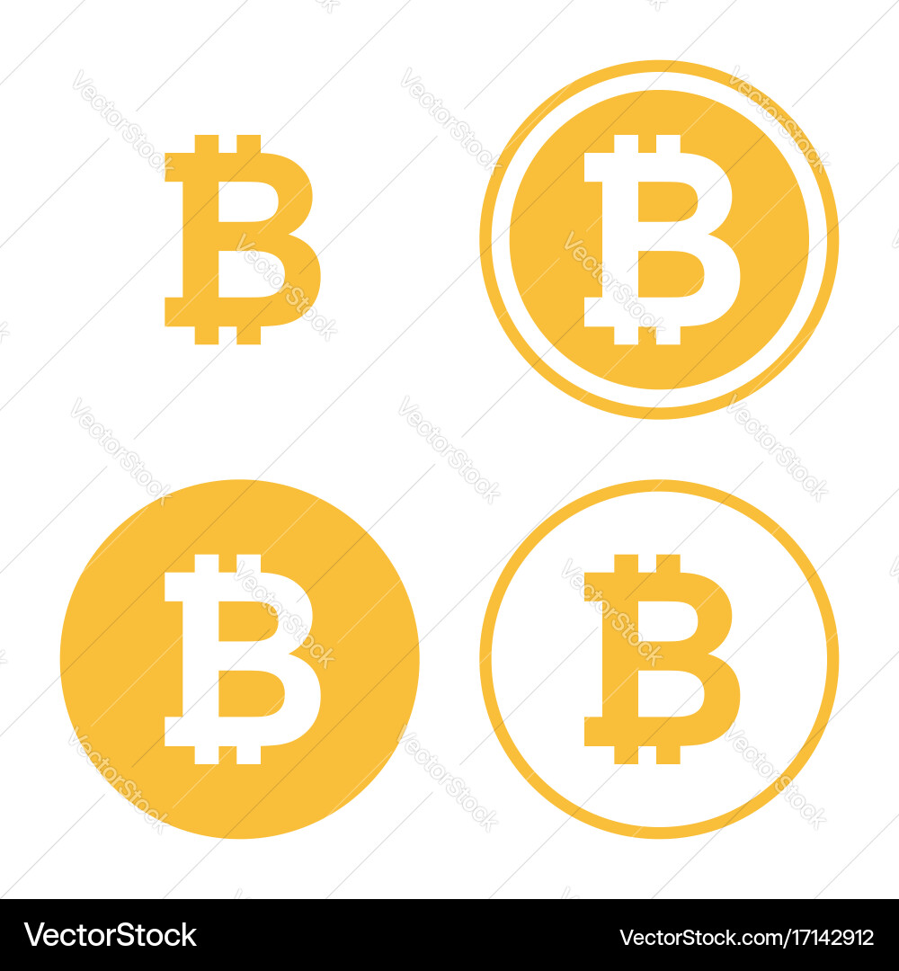Bitcoin icon set Vector Image