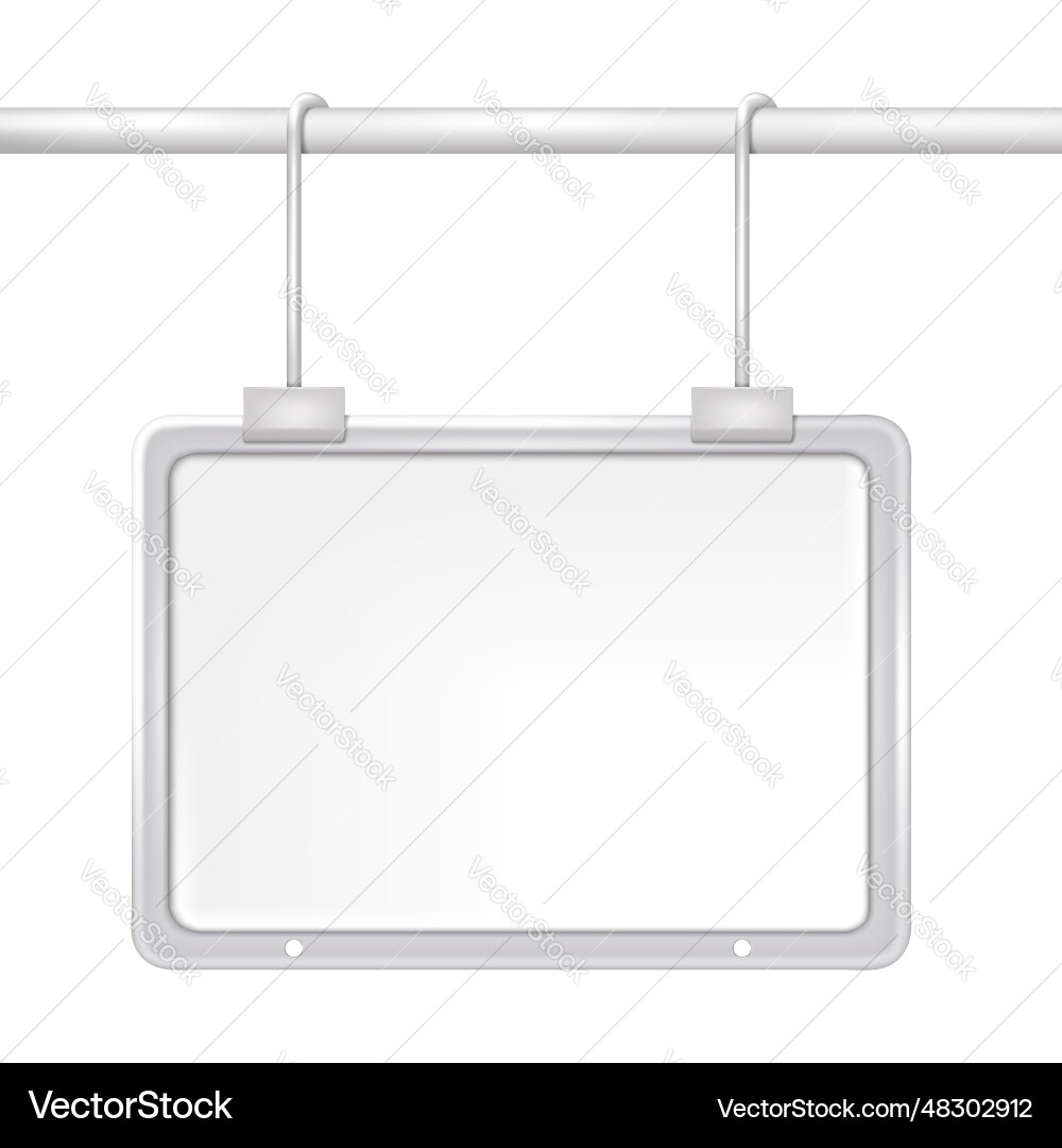 Blank pop display on pipe isolated white Blank pop display on pipe isolated white vector image