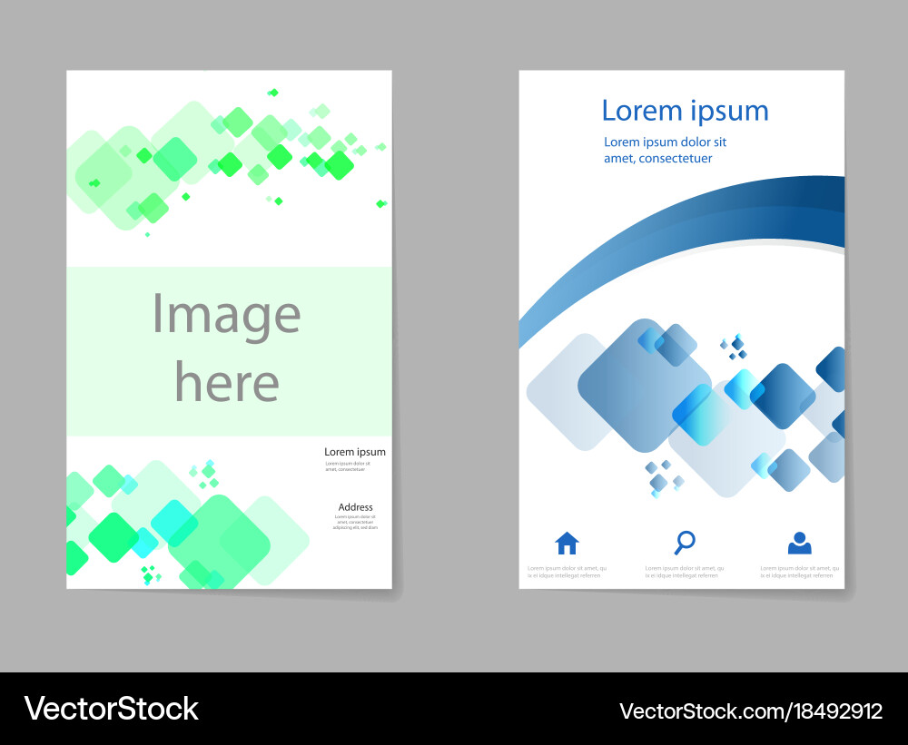 Brochure template design with cubes and abstract Vector Image