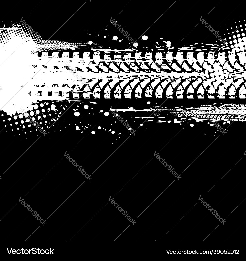 Car tyres tracks wheel marks grunge background Car tyres tracks wheel marks grunge background vector image