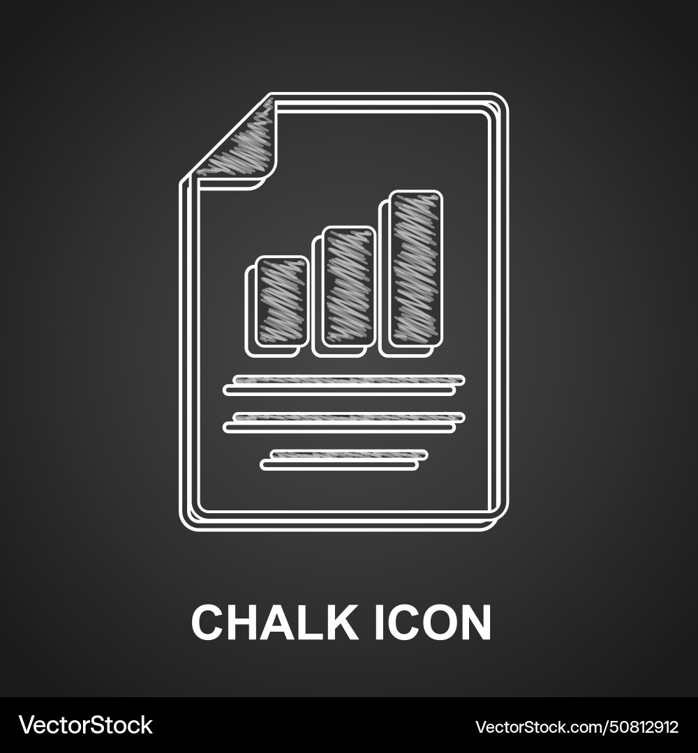 Chalk document with graph chart icon isolated Chalk document with graph chart icon isolated vector image
