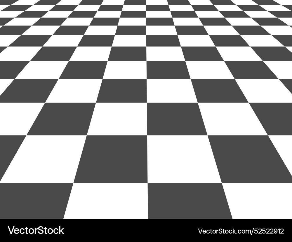Checkered square pattern ground perspective grid vector image