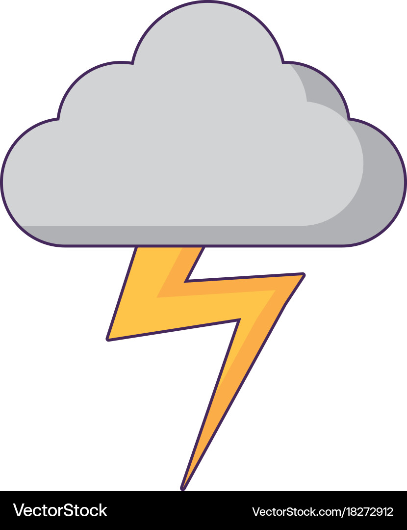 Cloud and thunder icon vector image