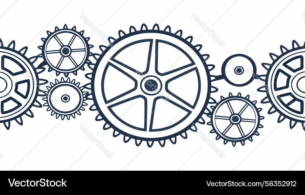 Complex Interlocking Gears Vector Image