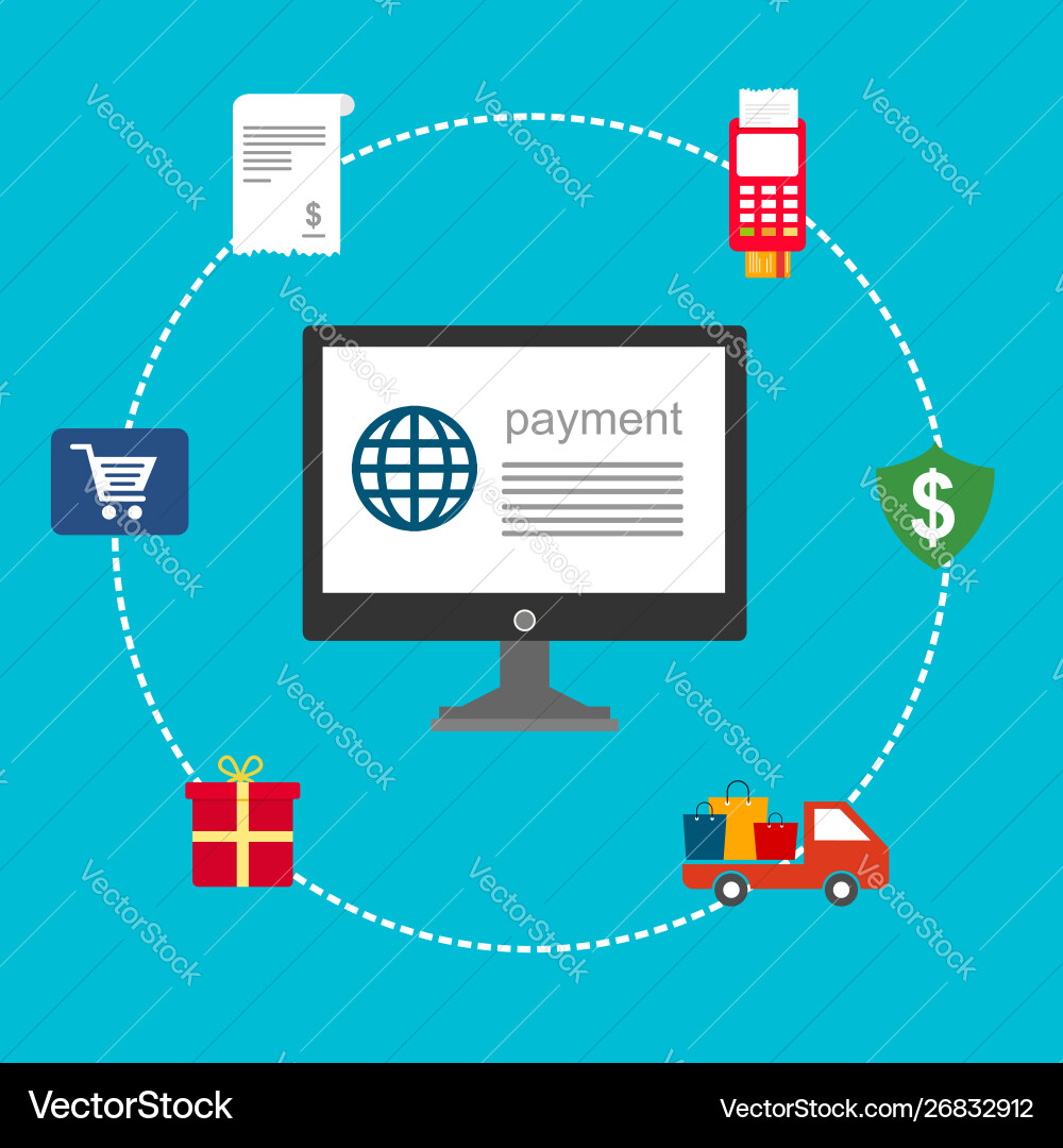Concept online and mobile payments for web page Concept online and mobile payments for web page vector image