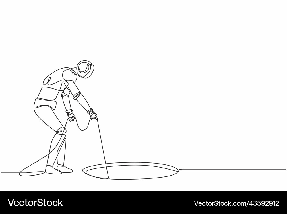 Continuous one line drawing robot stretch out Continuous one line drawing robot stretch out vector image