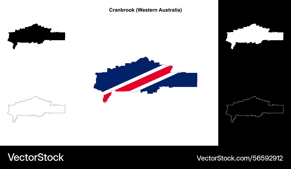 Cranbrook outline map Vector Image