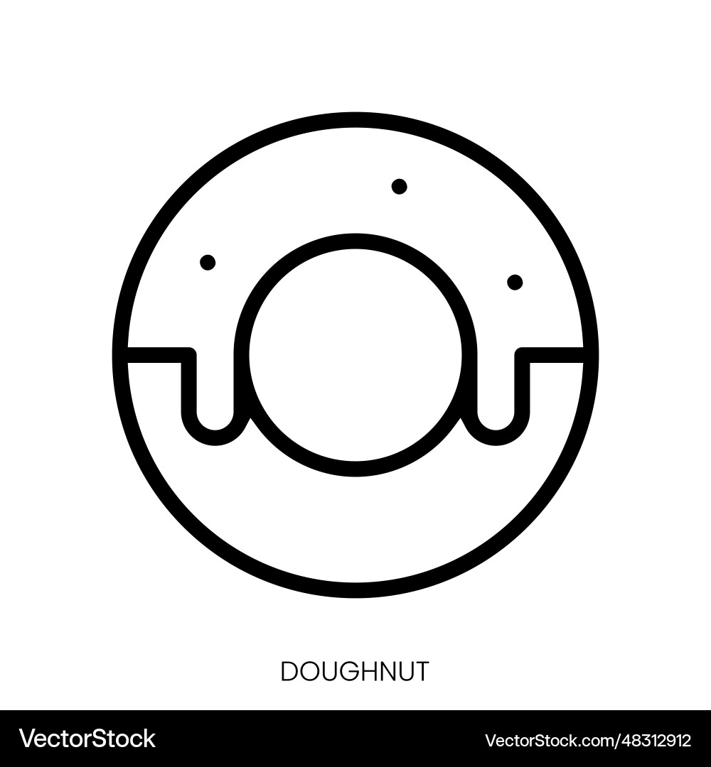Doughnut icon line art style design isolated Doughnut icon line art style design isolated vector image