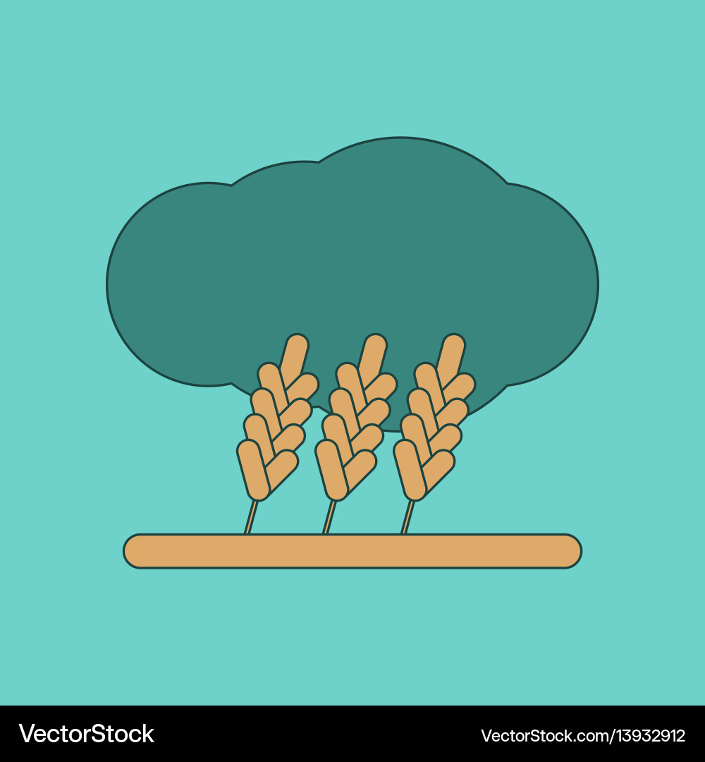 Flat icon on background wheat cloud Flat icon on background wheat cloud Vector Image