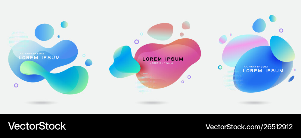 Fluid abstract dynamic shapes set trendy badges Fluid abstract dynamic shapes set trendy badges vector image