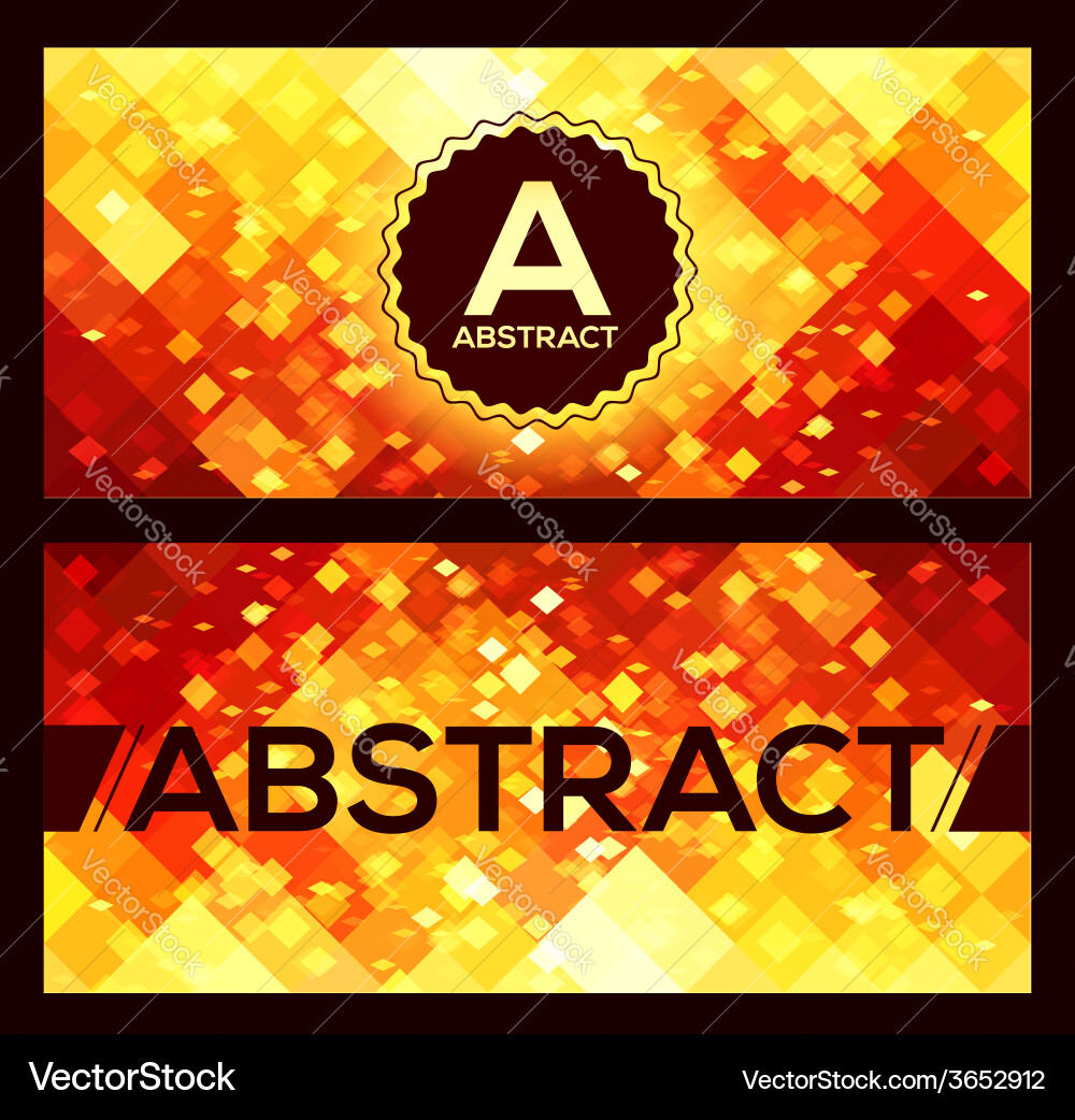 Flyers templates with orange abstract geometry Vector Image