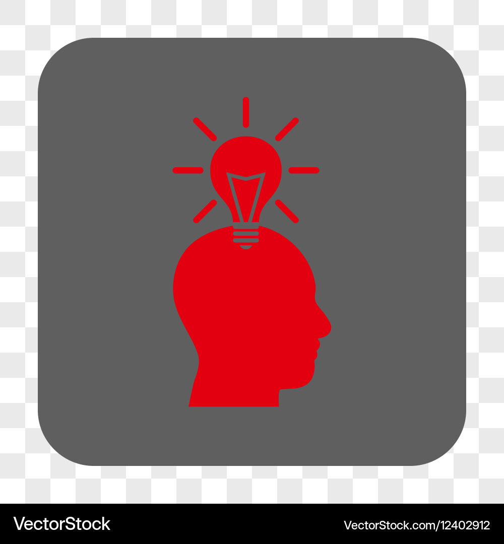 Genius bulb rounded square button vector image