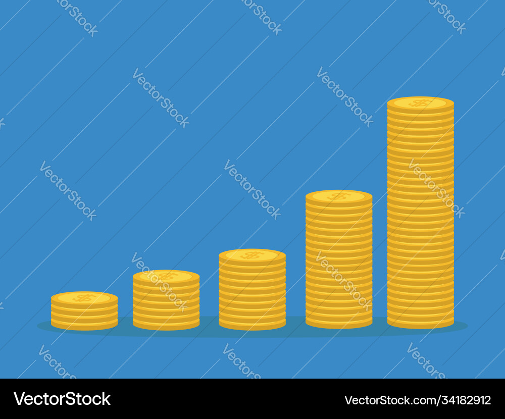 Gold coin icon set dollar sign symbol infographic Gold coin icon set dollar sign symbol infographic vector image